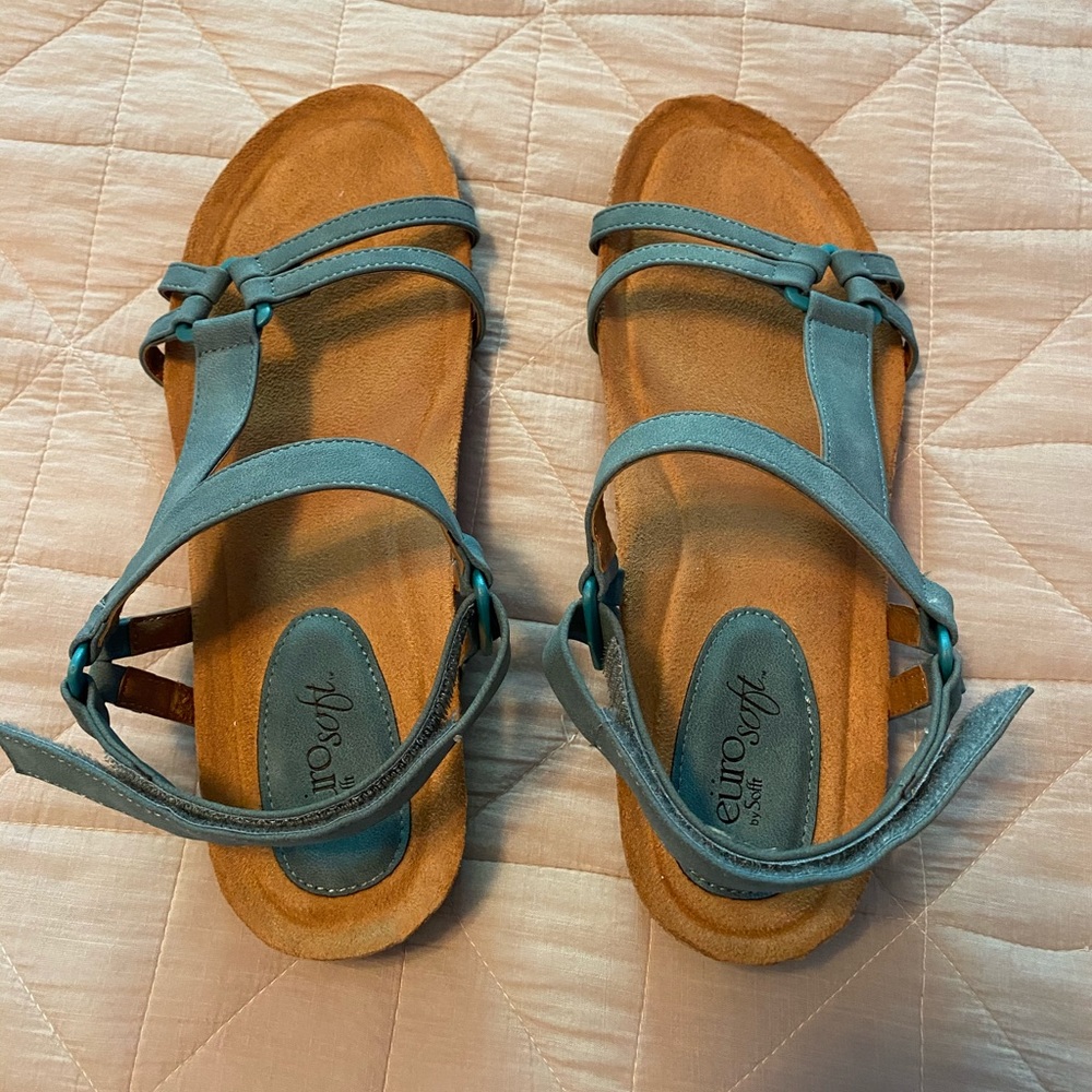 Sofft Eurosoft teal sandals size 9.5